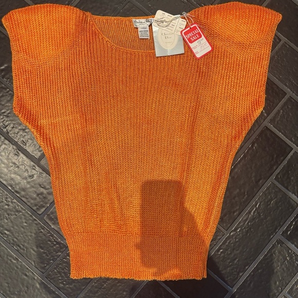 🧡 Vintage Christian Dior “Miss Dior” Knit Top – Vin Size Large (Tags Included) - Picture 1 of 2